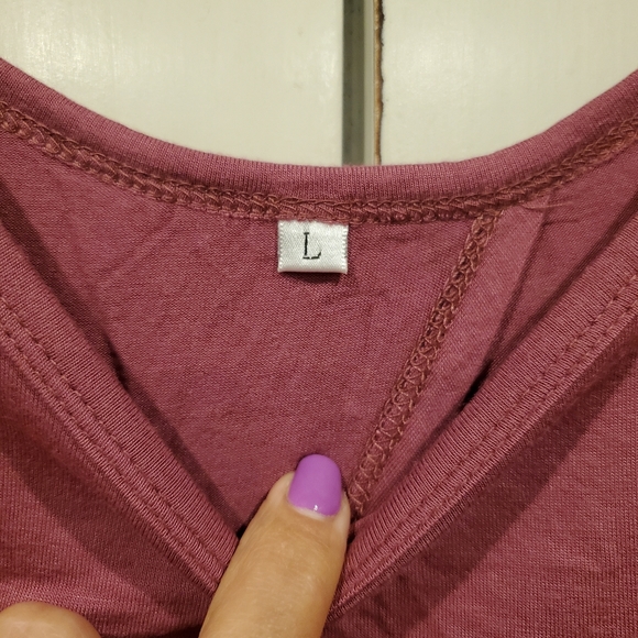 Mauve tie back athletic tank top - Picture 12 of 13